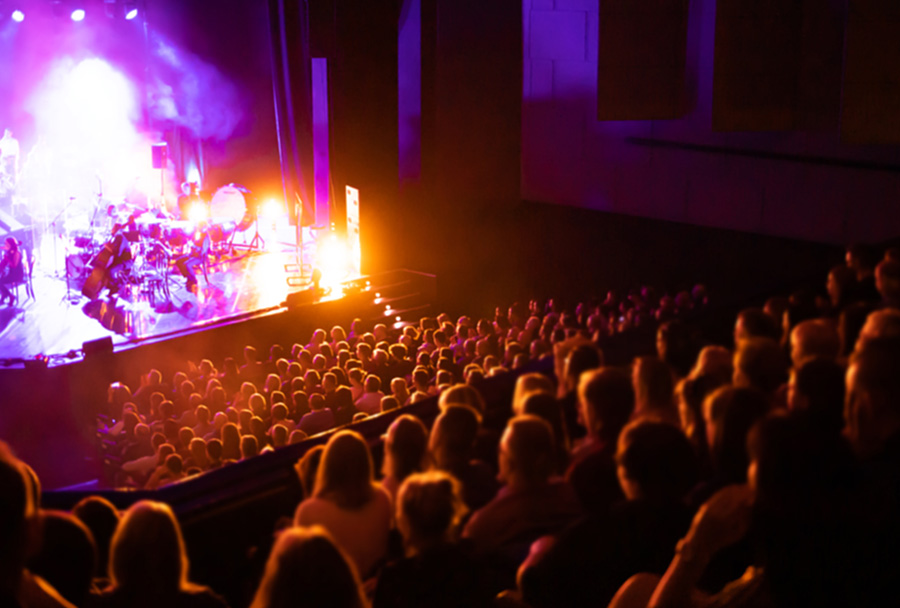 stage lit up at concert