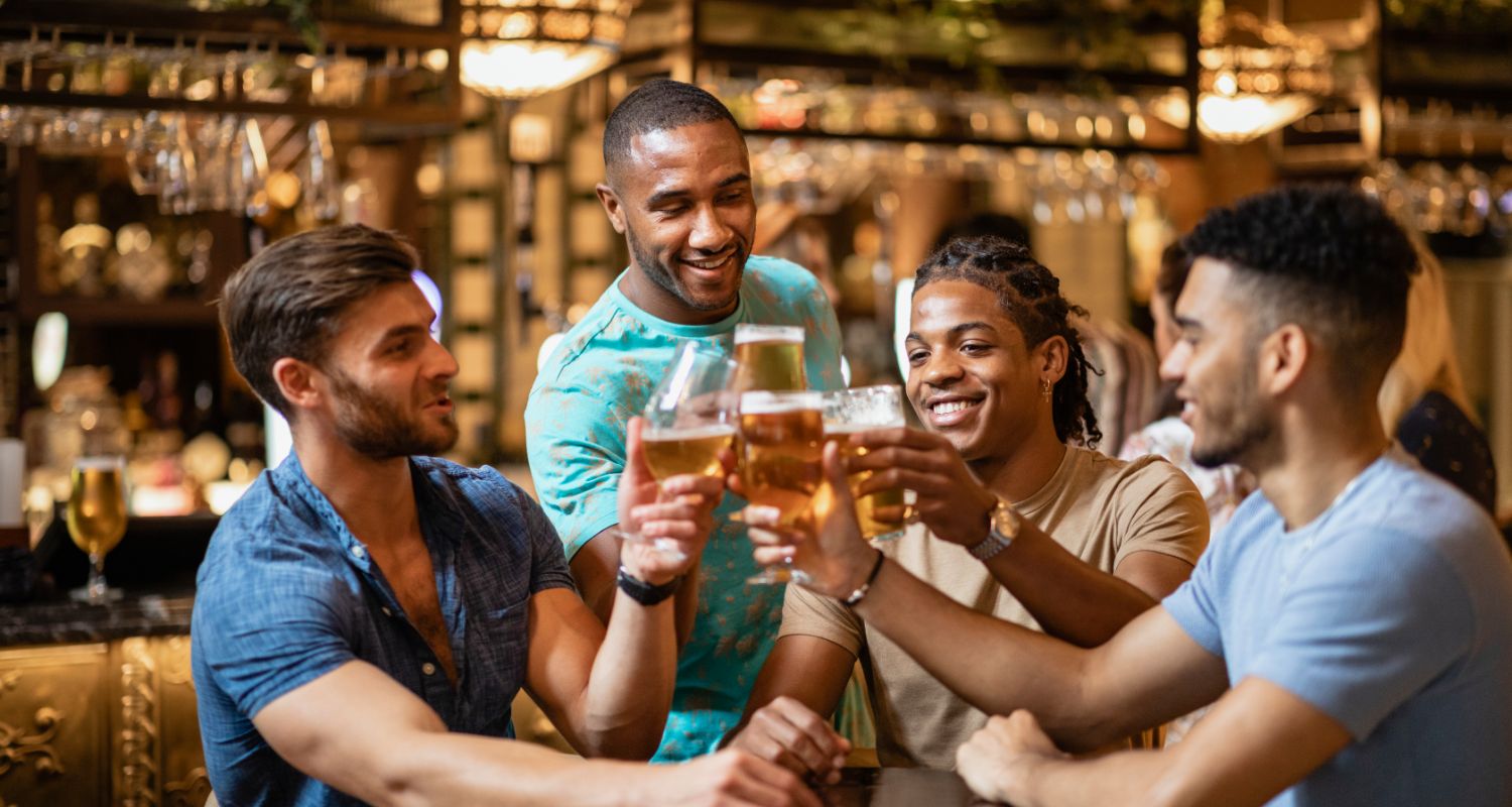 Group of men drinking beer