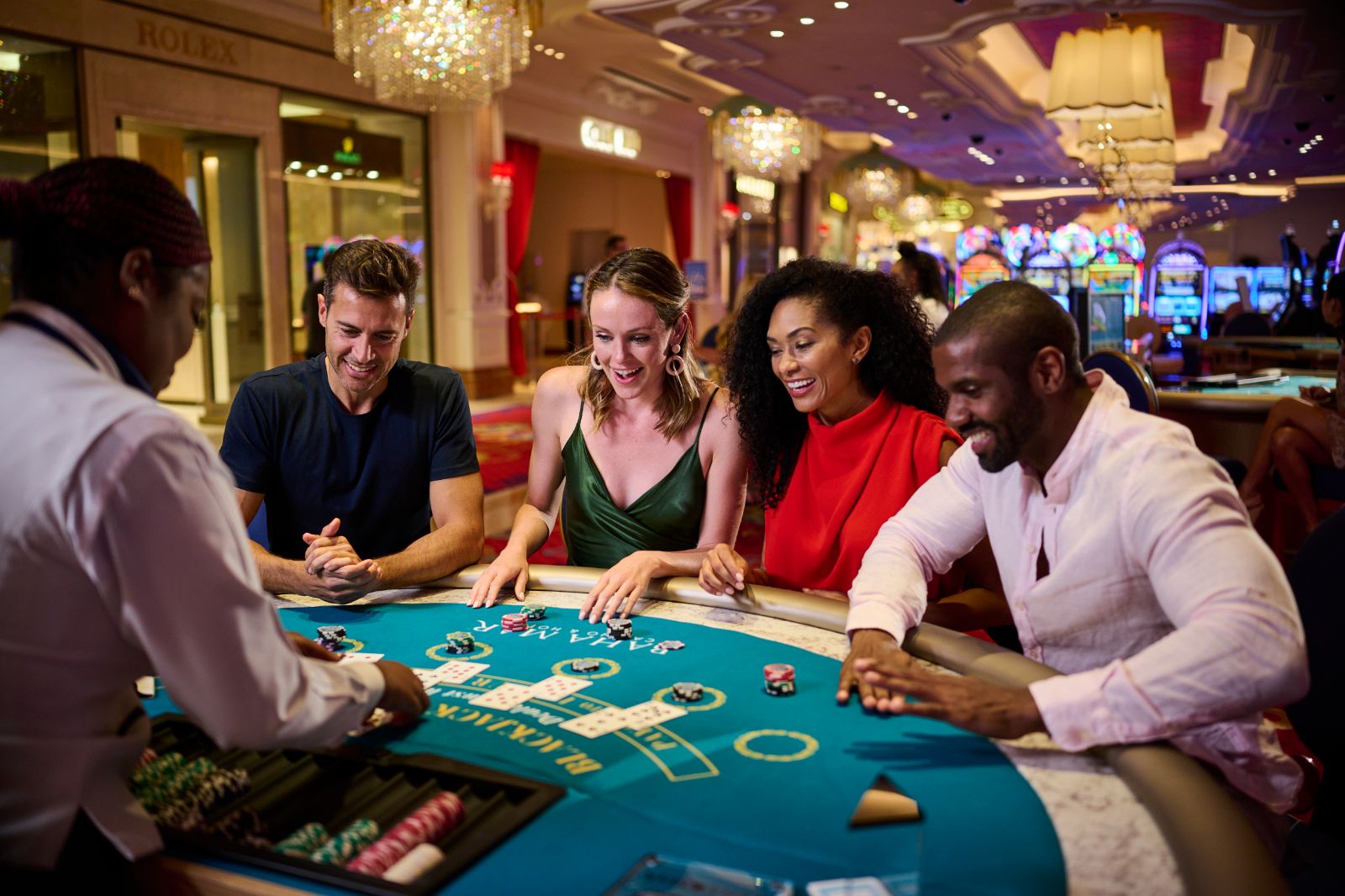 People playing at casino table