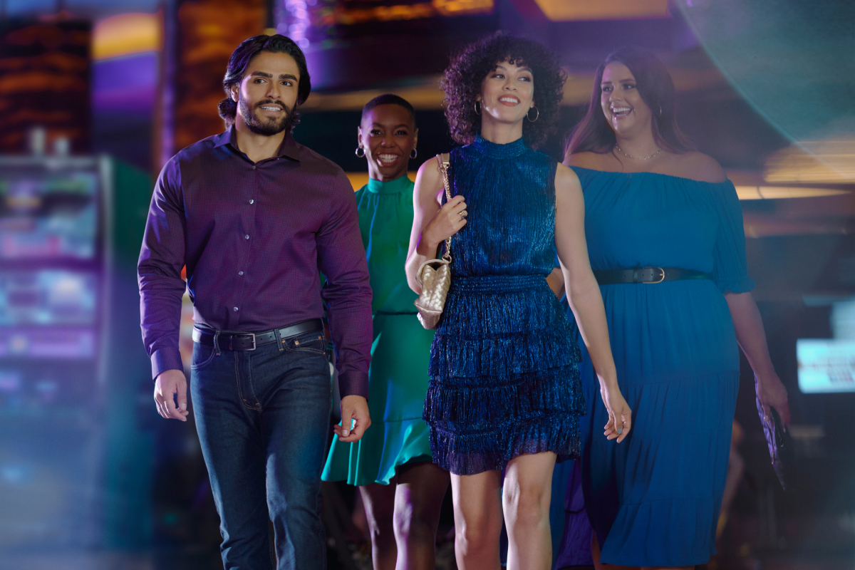 People walking in a casino setting